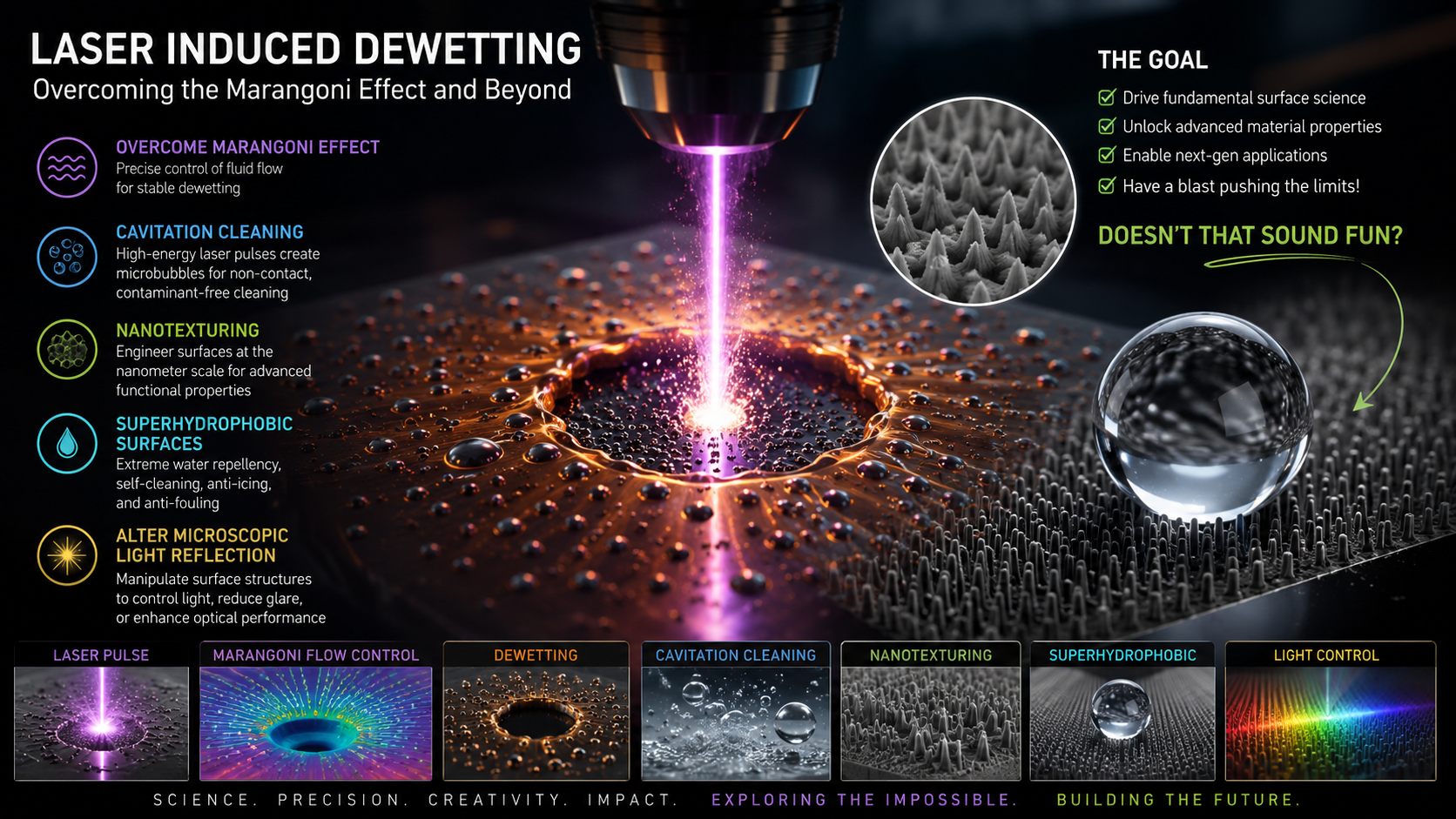 Laser-Induced Dewetting: Stabilizing a Dynamic Liquid Mask for Fiber Engraving