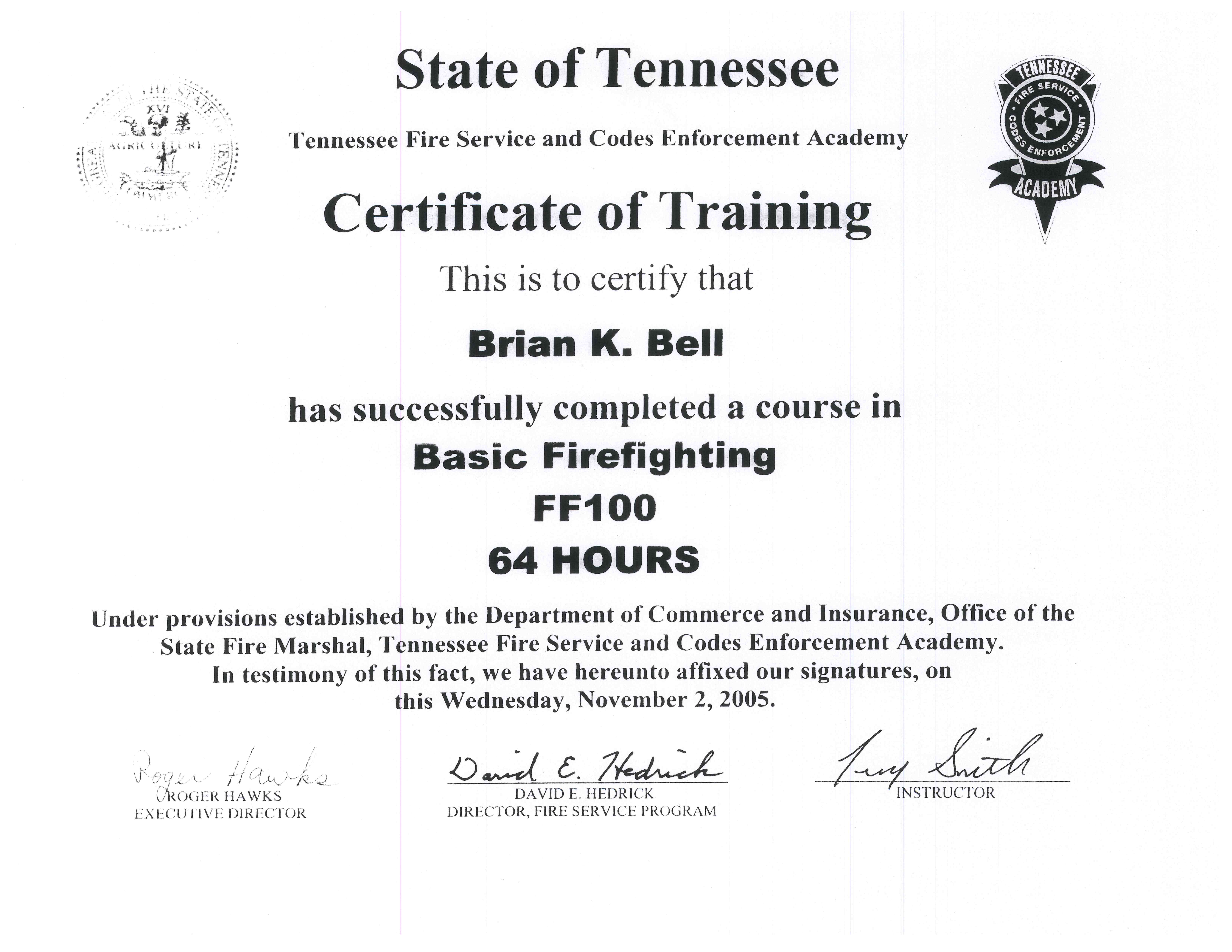 Fire & Safety Certifications
